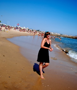 Collecting shells on the beach