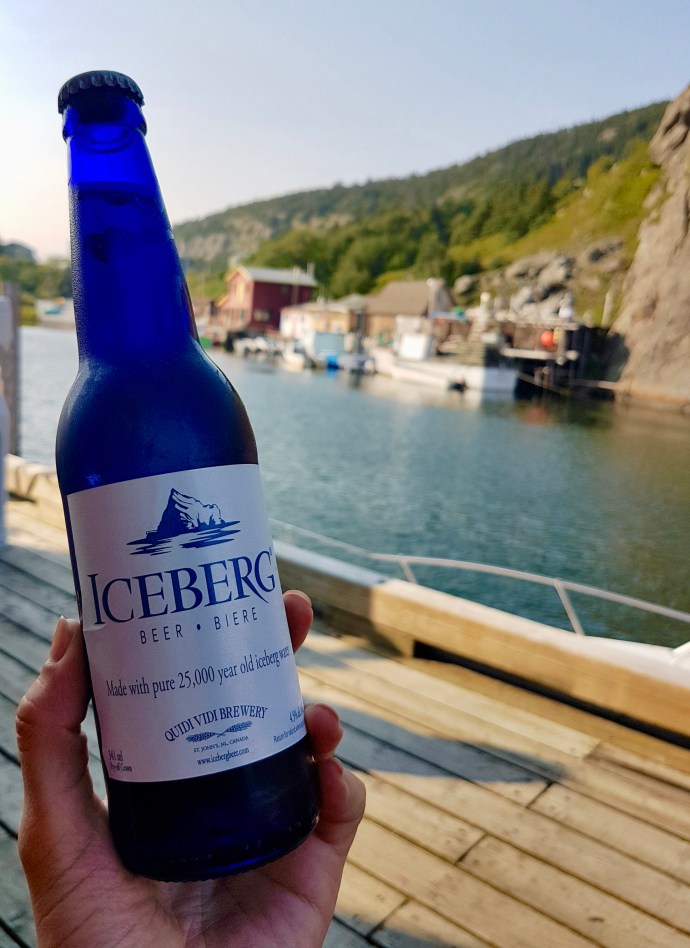 Enjoying an Iceberg beer at the brewery